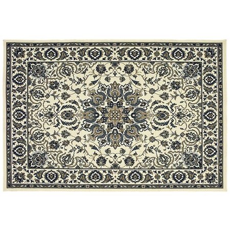 Configuracion Marina Indoor Outdoor Outdoor Oriental Rectangle Area Rug, Ivory - 6 ft. 7 in. x 9 ft. 6 in. CO1870588